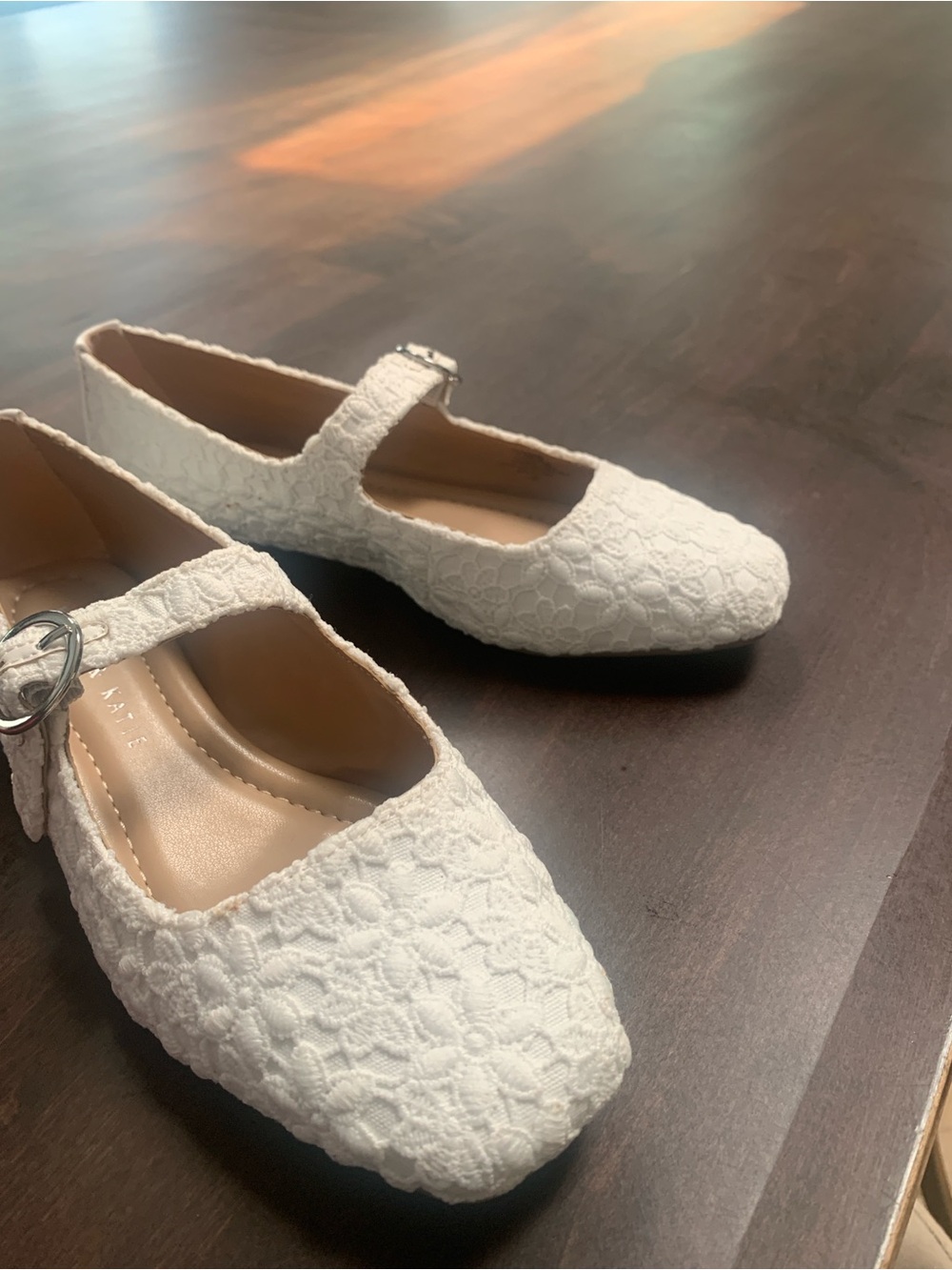 Kelly & Katie White Lace Mary Jane Flats - Picture 3 of 3
